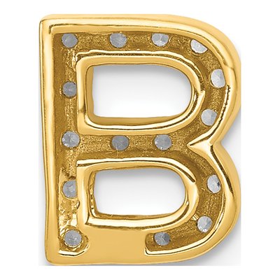 14K Yellow Gold 0.16 ct tw Diamond Letter B Charm – view 4