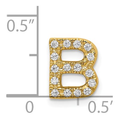 14K Yellow Gold 0.16 ct tw Diamond Letter B Charm – view 5
