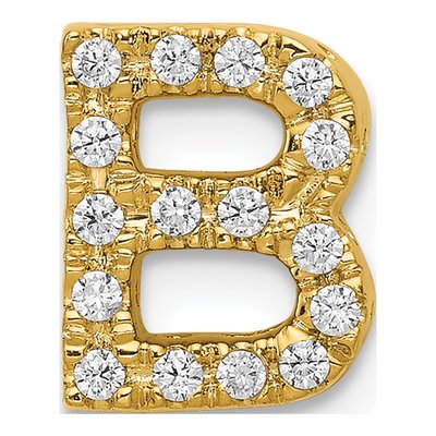 14K Yellow Gold 0.16 ct tw Diamond Letter B Charm