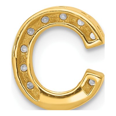 10K Yellow Gold 1/10 ct tw Diamond Letter C Charm – view 3