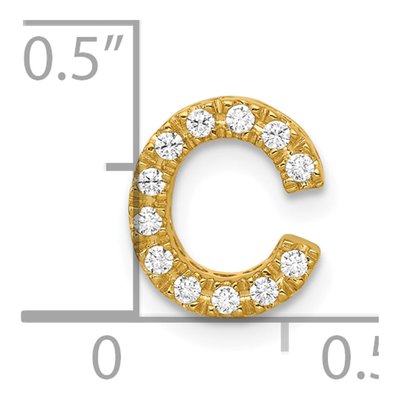10K Yellow Gold 1/10 ct tw Diamond Letter C Charm – view 4