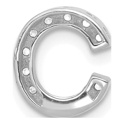 14K White Gold 1/8 ct tw Diamond Letter C Charm – view 4