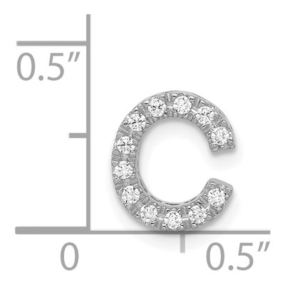 14K White Gold 1/8 ct tw Diamond Letter C Charm – view 5