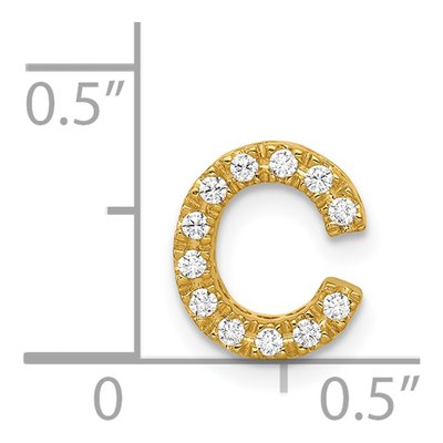 14K Yellow Gold 1/8 ct tw Diamond Letter C Charm – view 5