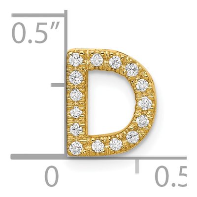 10K Yellow Gold 1/6 ct tw Diamond Letter D Charm – view 4