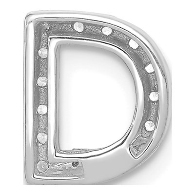 14K White Gold 1/7 ct tw Diamond Letter D Charm – view 4