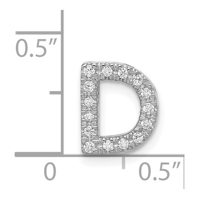 14K White Gold 1/7 ct tw Diamond Letter D Charm – view 5