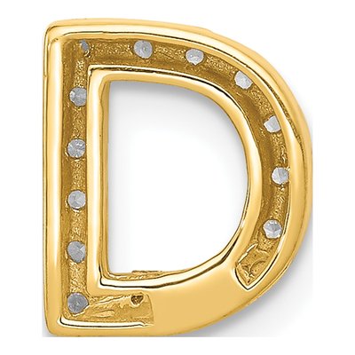14K Yellow Gold 1/7 ct tw Diamond Letter D Charm – view 4