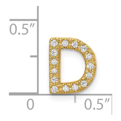 14K Yellow Gold 1/7 ct tw Diamond Letter D Charm – view 5