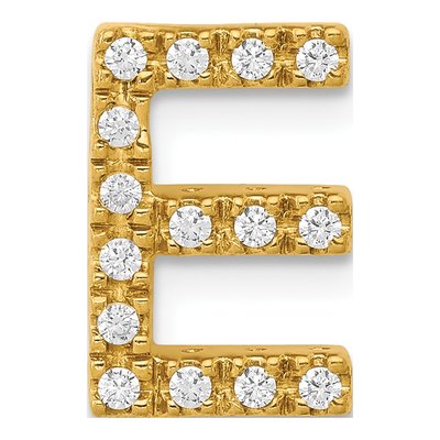 10K Yellow Gold 1/6 ct tw Diamond Letter E Pendant