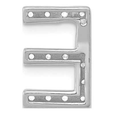 14K White Gold 1/7 ct tw Diamond Letter E Charm – view 4