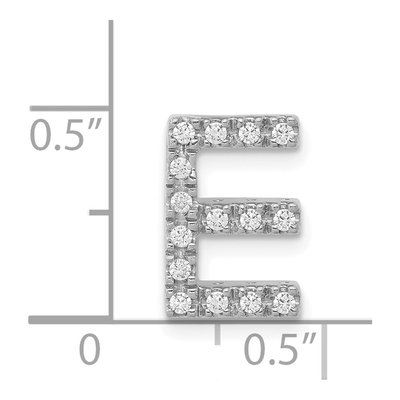14K White Gold 1/7 ct tw Diamond Letter E Charm – view 5