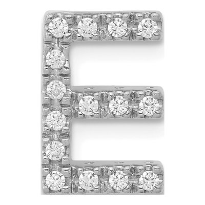 14K White Gold 1/7 ct tw Diamond Letter E Charm