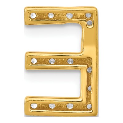 14K Yellow Gold 1/7 ct tw Diamond Letter E Charm – view 4