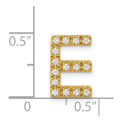 14K Yellow Gold 1/7 ct tw Diamond Letter E Charm – view 5