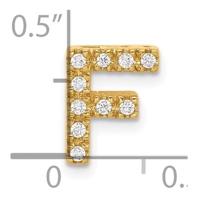 10K Yellow Gold 1/10 ct tw Diamond Letter F Charm – view 4