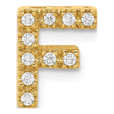 10K Yellow Gold 1/10 ct tw Diamond Letter F Charm