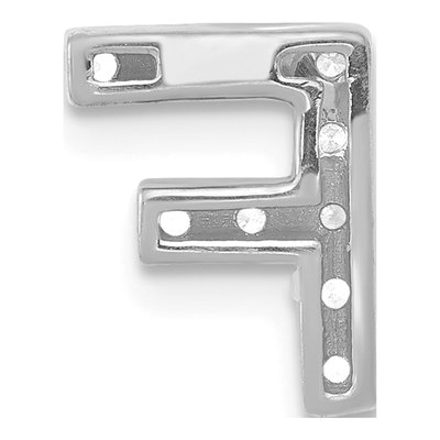 14K White Gold 1/10 ct tw Diamond Letter F Charm – view 4