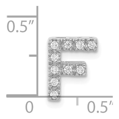 14K White Gold 1/10 ct tw Diamond Letter F Charm – view 5