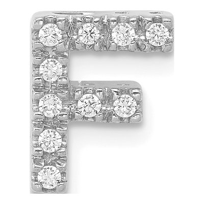 14K White Gold 1/10 ct tw Diamond Letter F Charm