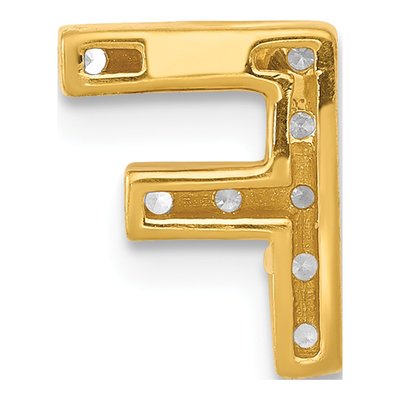 14K Yellow Gold 1/10 ct tw Diamond Letter F Charm – view 4