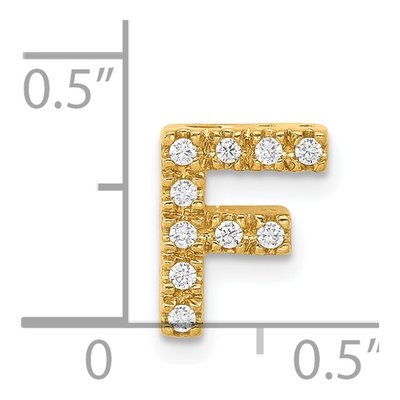 14K Yellow Gold 1/10 ct tw Diamond Letter F Charm – view 5