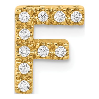 14K Yellow Gold 1/10 ct tw Diamond Letter F Charm