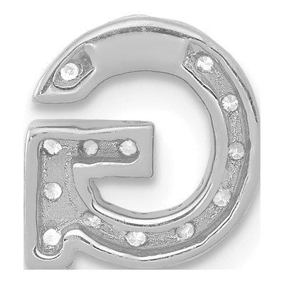 14K White Gold 1/7 ct tw Diamond Letter G Charm – view 4