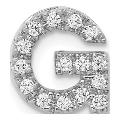 14K White Gold 1/7 ct tw Diamond Letter G Charm
