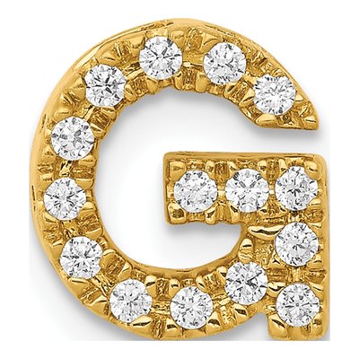 14K Yellow Gold 1/7 ct tw Diamond Letter G Charm