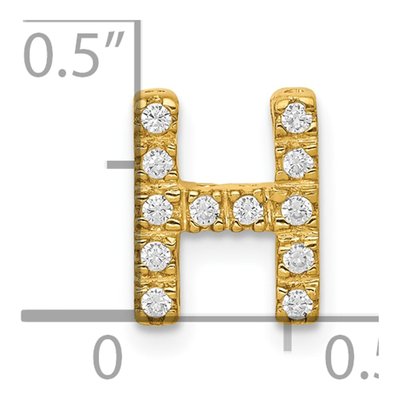 10K Yellow Gold 1/8 ct tw Diamond Letter H Charm – view 4