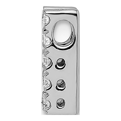 14K White Gold 1/8 ct tw Diamond Letter H Charm – view 3
