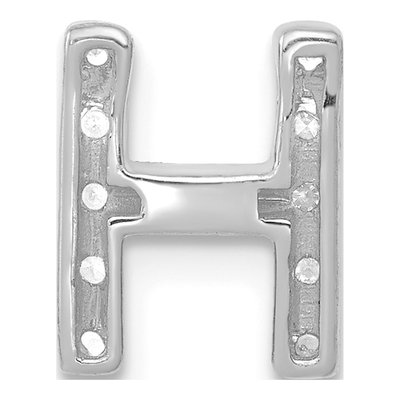 14K White Gold 1/8 ct tw Diamond Letter H Charm – view 4