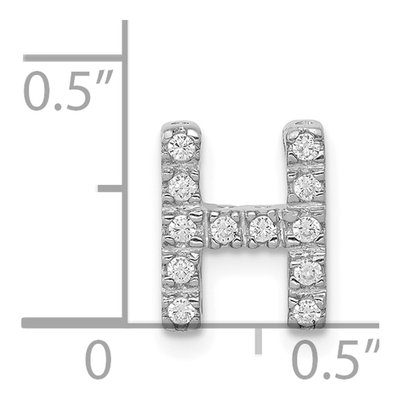 14K White Gold 1/8 ct tw Diamond Letter H Charm – view 5