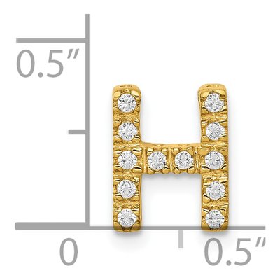14K Yellow Gold 1/8 ct tw Diamond Letter H Charm – view 5