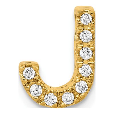 10K Yellow Gold 1/10 ct tw Diamond Letter J Charm