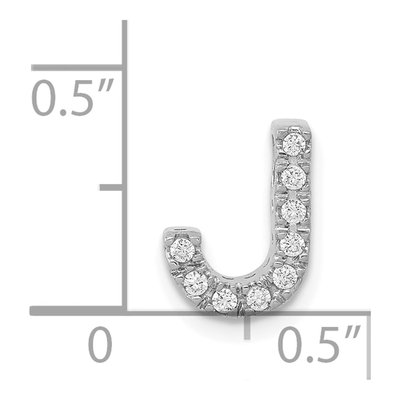 14K White Gold 0.09 ct tw Diamond Letter J Charm – view 5