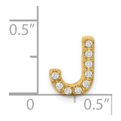 14K Yellow Gold 0.09 ct tw Diamond Letter J Charm – view 5