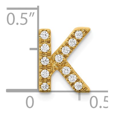 10K Yellow Gold 1/8 ct tw Diamond Letter K Charm – view 4