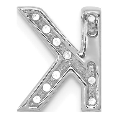 14K White Gold 1/8 ct tw Diamond Letter K Charm – view 4