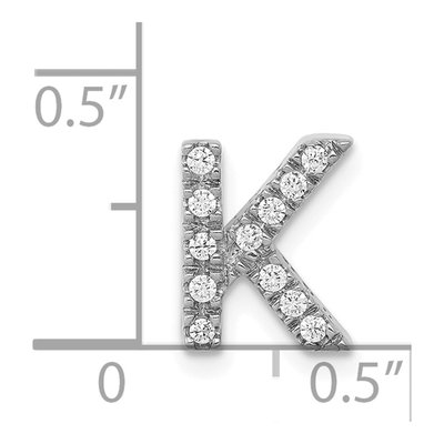 14K White Gold 1/8 ct tw Diamond Letter K Charm – view 5