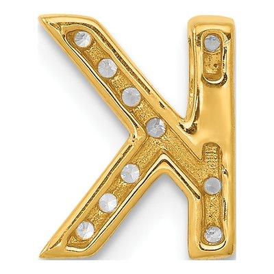 14K Yellow Gold 1/8 ct tw Diamond Letter K Charm – view 4