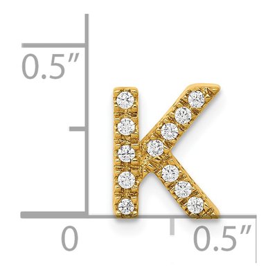 14K Yellow Gold 1/8 ct tw Diamond Letter K Charm – view 5