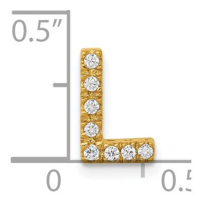 10K Yellow Gold 1/15 ct tw Diamond Letter L Charm – view 4