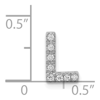 14K White Gold 1/15 ct tw Diamond Letter L Charm – view 5