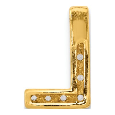 14K Yellow Gold 1/15 ct tw Diamond Letter L Charm – view 4