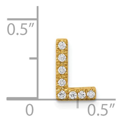 14K Yellow Gold 1/15 ct tw Diamond Letter L Charm – view 5