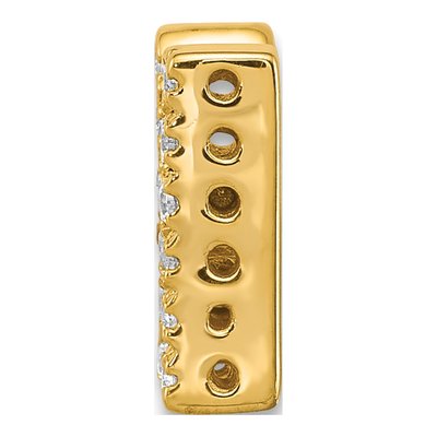 10K Yellow Gold Diamond Letter M Charm Pendant – view 2