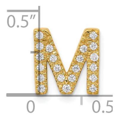 10K Yellow Gold Diamond Letter M Charm Pendant – view 4