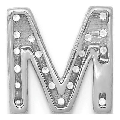 14K White Gold 1/6 ct tw Diamond Letter M Charm – view 4